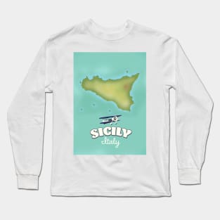 Sicily Italy map Long Sleeve T-Shirt